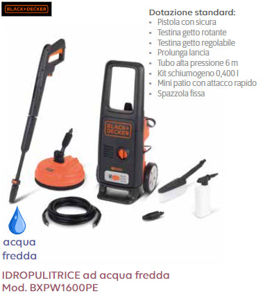 black decker idropulitrice black decker bxpw1600pe 98297