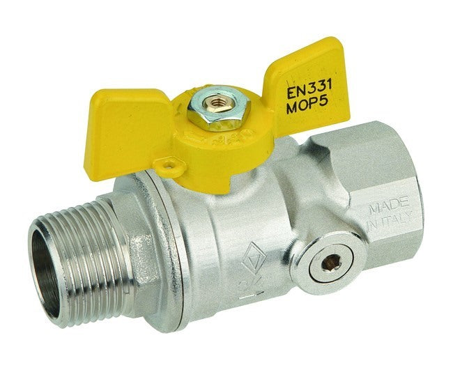 bugatti valvola di arresto bugatti a farfalla con presa di pressione per gas maschiofemmina diametro 1 ean 8027010186427