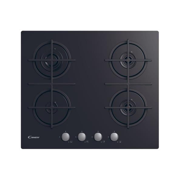 candy piano cottura a gas candy cvg6b 4 4 fuochi l595xp51 vetro temperato nero ean 8016361996922