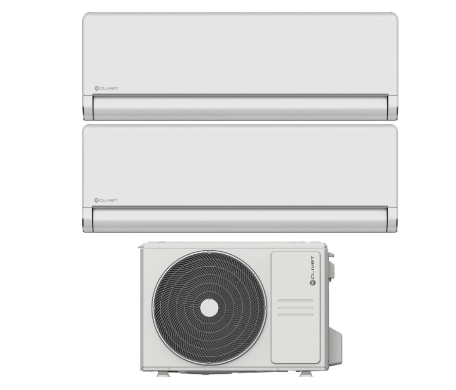 clivet climatizzatore condizionatore clivet dual split inverter schiara 2 900012000 btu con mu2 y 53m wi fi integrato 912