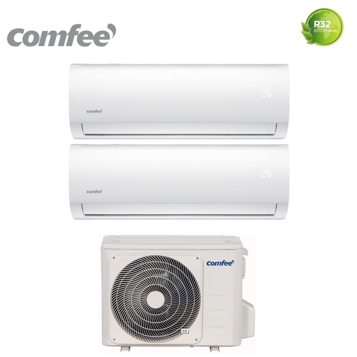 comfee offerta climatizzatore condizionatore comfee dual split inverter serie cf 99 con 2f 18k r 32 90009000