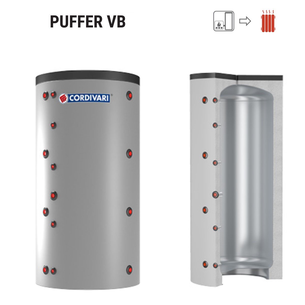 cordivari termoaccumulatore cordivari modello puffer 600 per acqua di riscaldamento