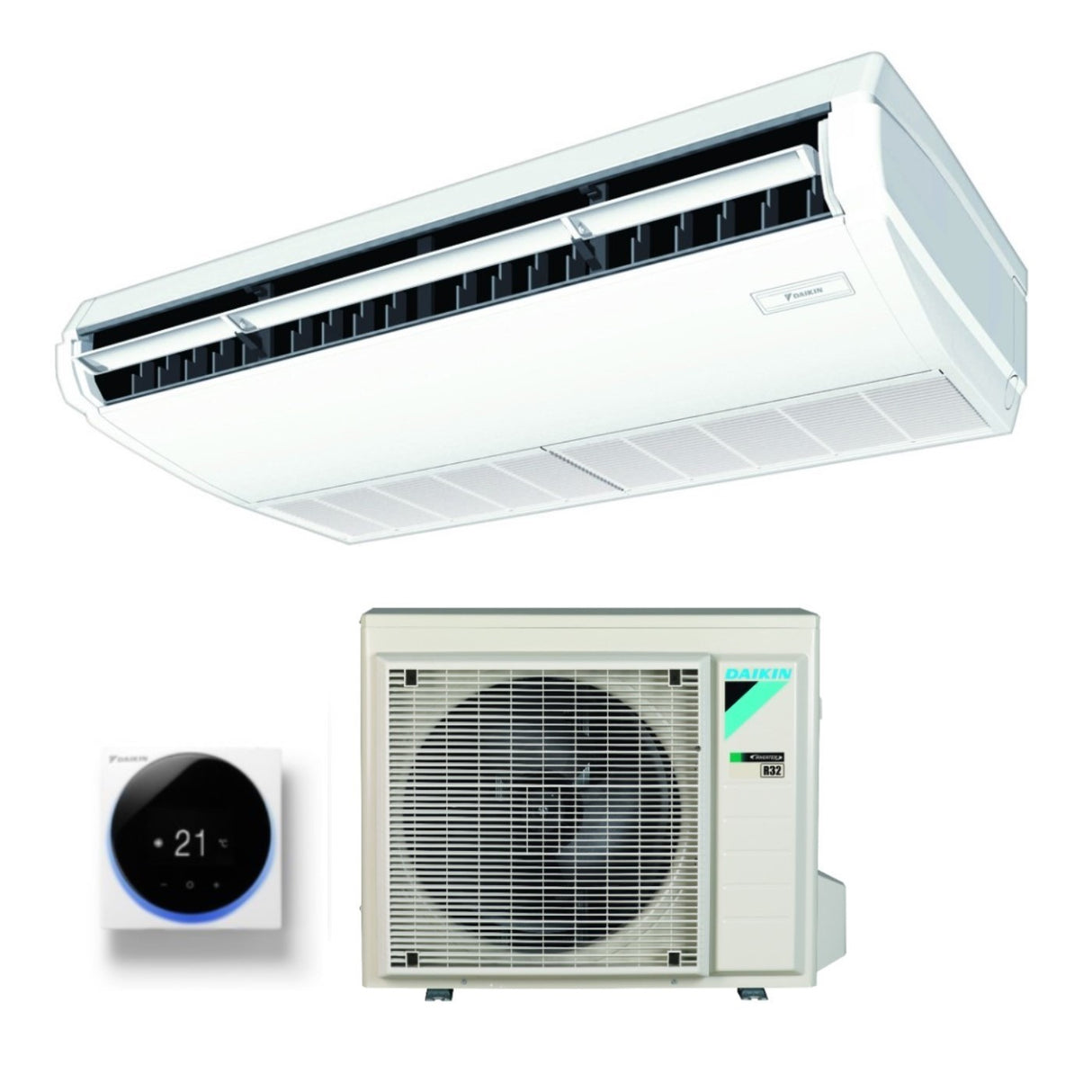 daikin climatizzatore condizionatore daikin pensile a soffitto dc inverter 12000 btu fha35a r 32 wi fi optional con comando a filo garanzia italiana