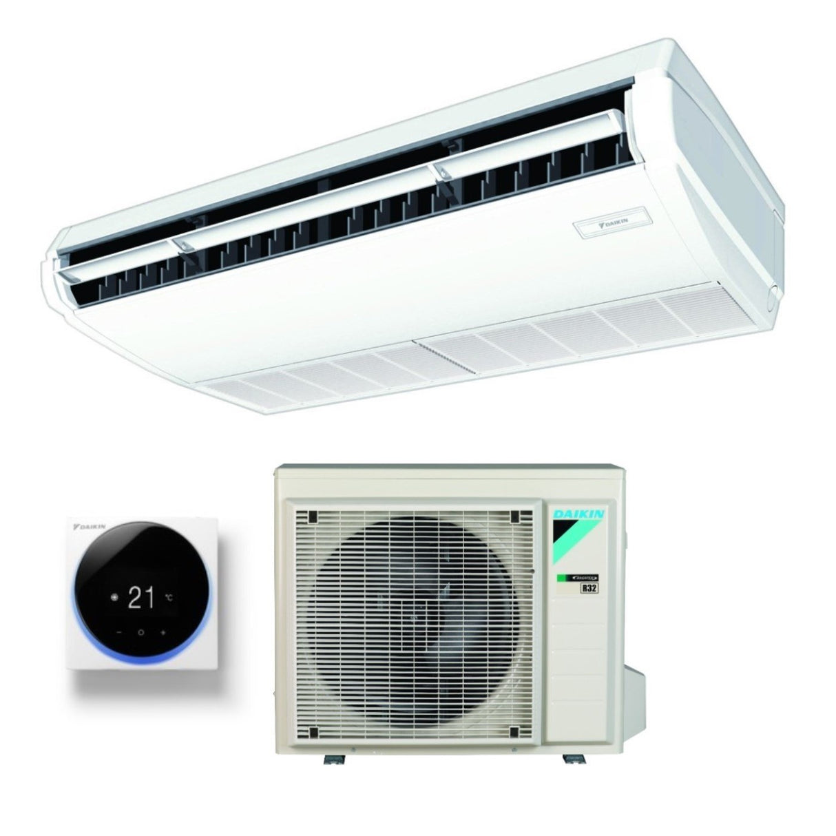 daikin climatizzatore condizionatore daikin pensile a soffitto dc inverter 21000 btu fha60a r 32 wi fi optional con comando a filo garanzia italiana