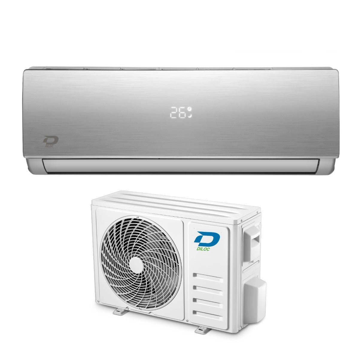 diloc climatizzatore condizionatore diloc inverter serie jessica silver 9000 btu d jessica 9000slv r 32 wi fi integrato argento classe aa