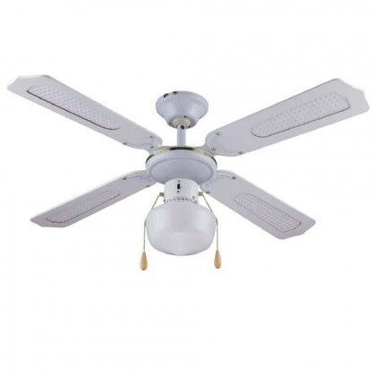 divina air ventilatore da soffitto 4 pale 1 luce d 105 cm 50w colore bianco da54012 ean 8052789599543