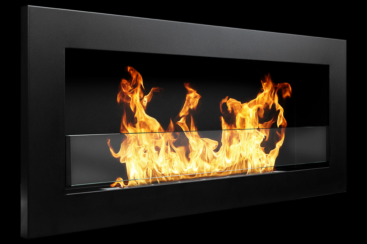 divina fire camino a bioetanolo da parete o incasso livorno nero l 90 x p 12 x h 40 con vetro ean 8056157804703