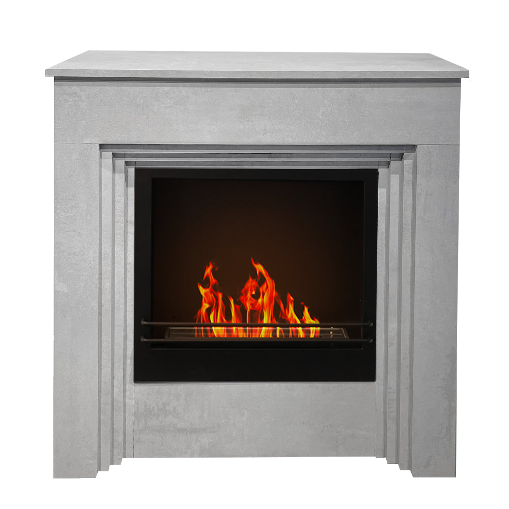 divina fire camino a bioetanolo da terra bellini in legno effetto cemento made in italy l96 x p35 x h96 ean 8056157806295