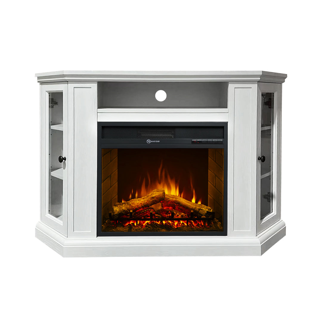 divina fire camino elettrico caminetto da terra ad angolo madison in legno bianco l126 x p78 x h83 ean 8056157804857