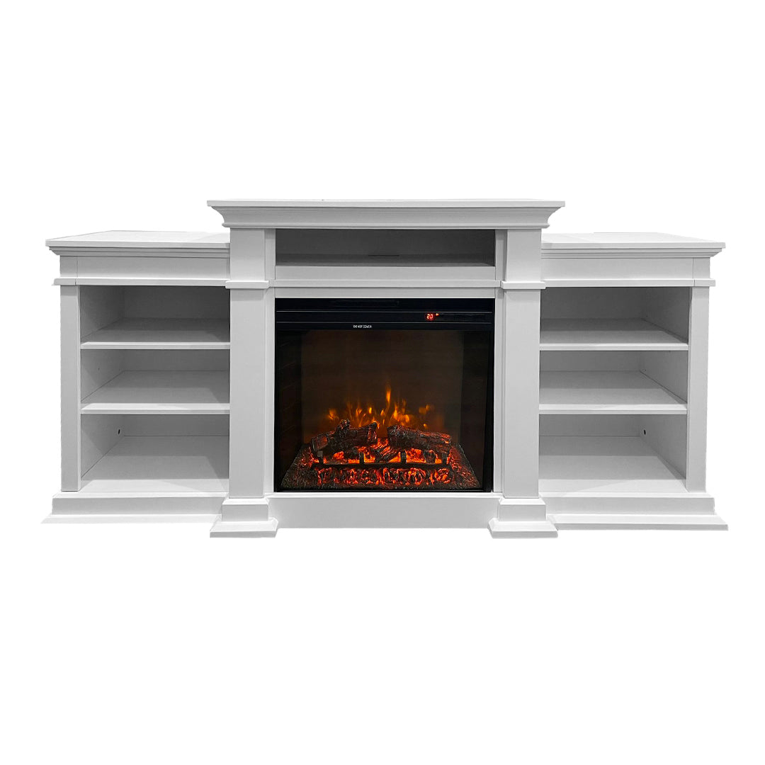 divina fire camino elettrico caminetto da terra biden in legno bianco l179 x p48 x h85 ean 8056157804840