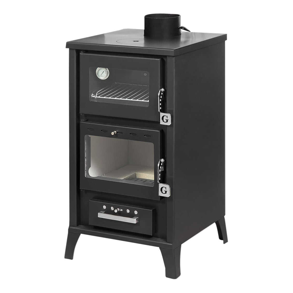 divina fire stufa a legna con forno marzia nera 153 kw l45xp485xh915 ean 5200416400141