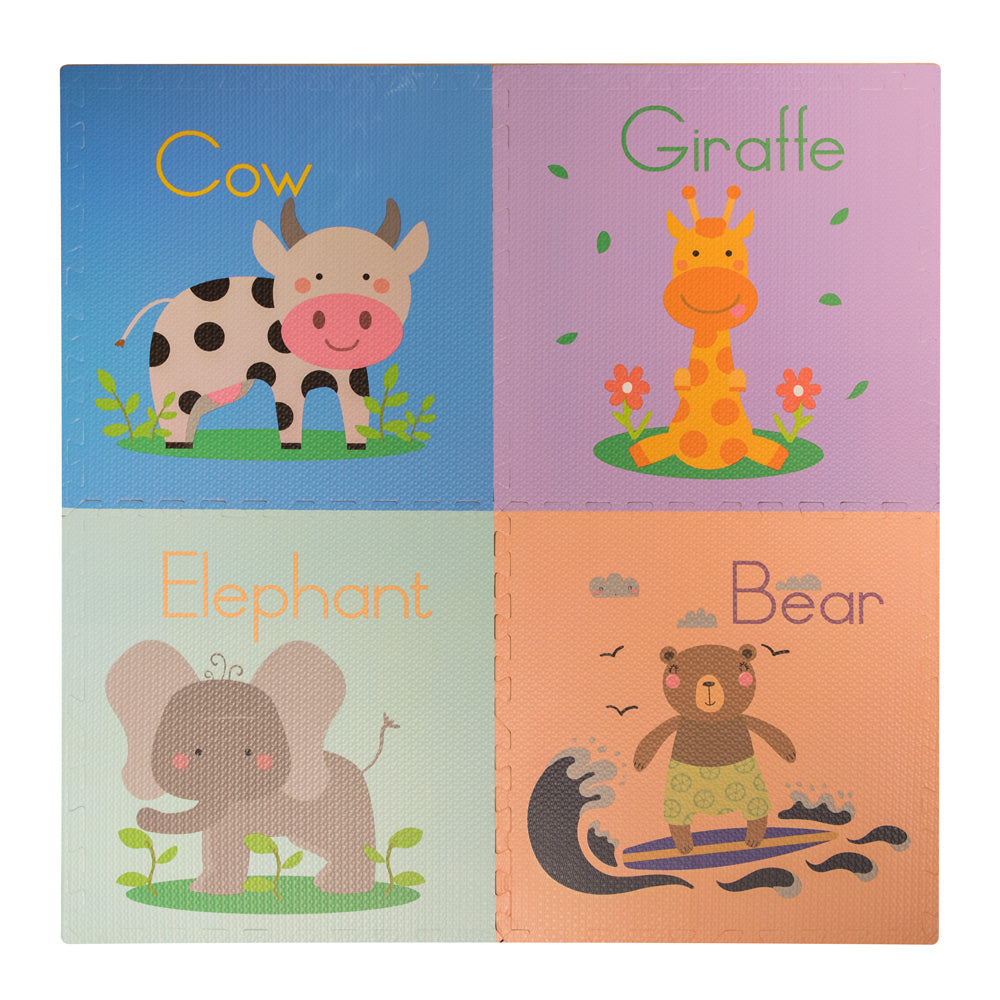 divina home 4pz tappeto tappetino puzzle morbido orso 60 x 60 x 1 cm per bambini gioco da interno ean 8056157803072