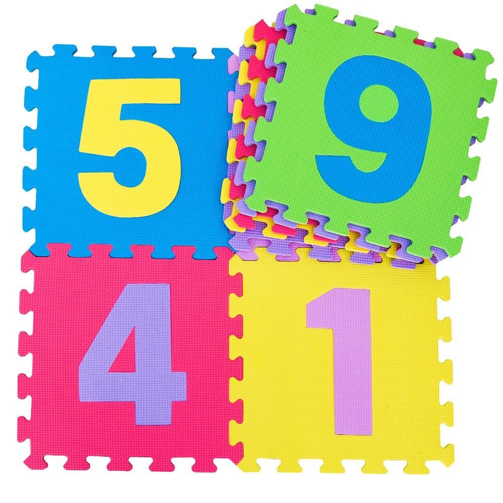 divina home 9pz tappeto tappetino piastrella puzzle numeri 32x32x1 per bambini gioco da interno ean 8053323388470