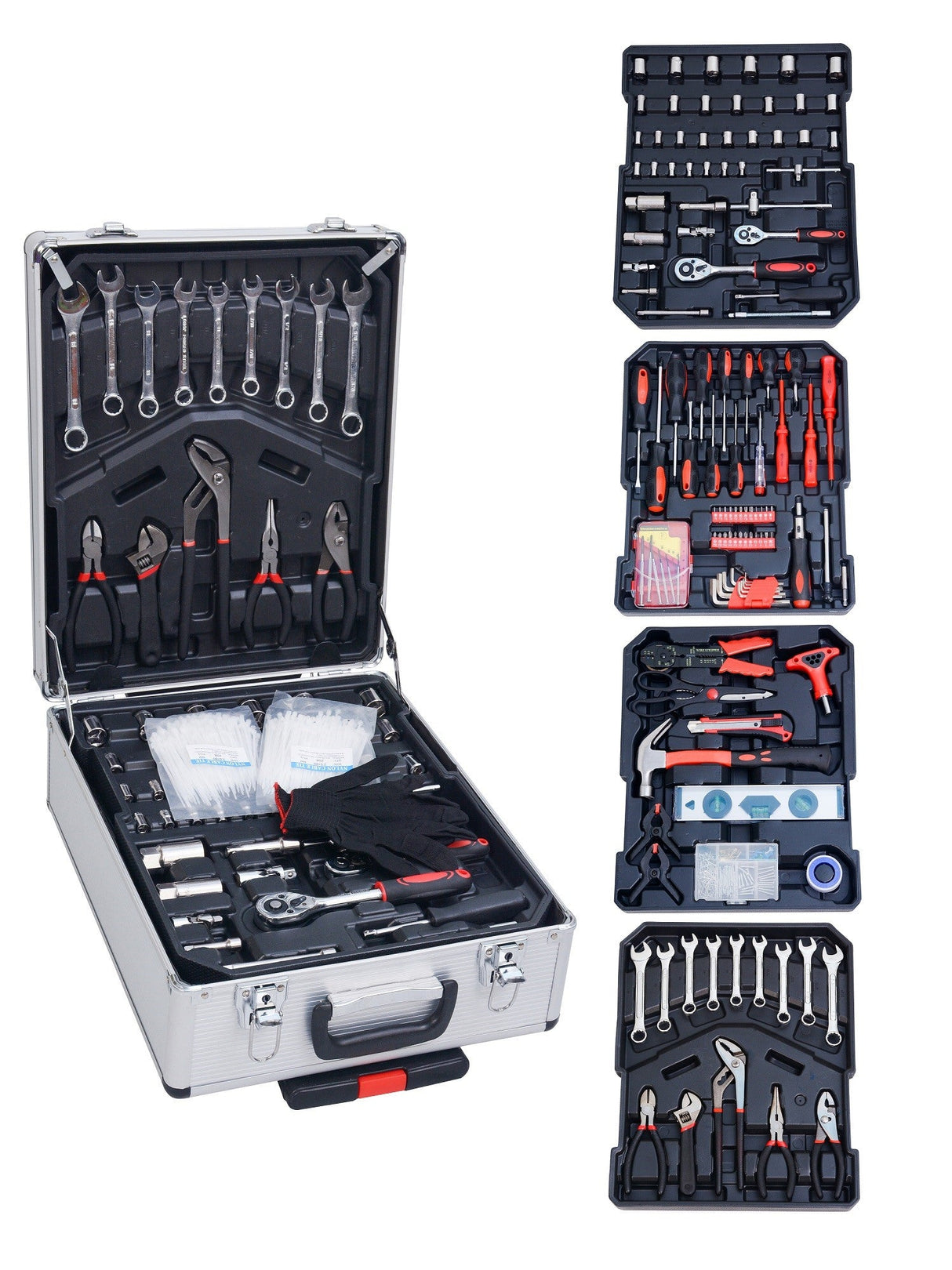 easy tools set attrezzi valigia trolley con utensili porta attrezzi in alluminio 826pz ean 8056157804215