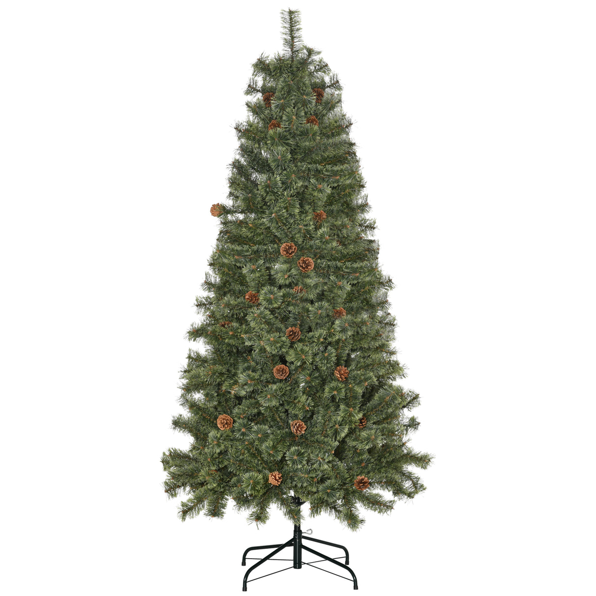easycomfort easycomfort albero di natale da 180cm con pigne decorative base in metallo e 450 rami per interni verde