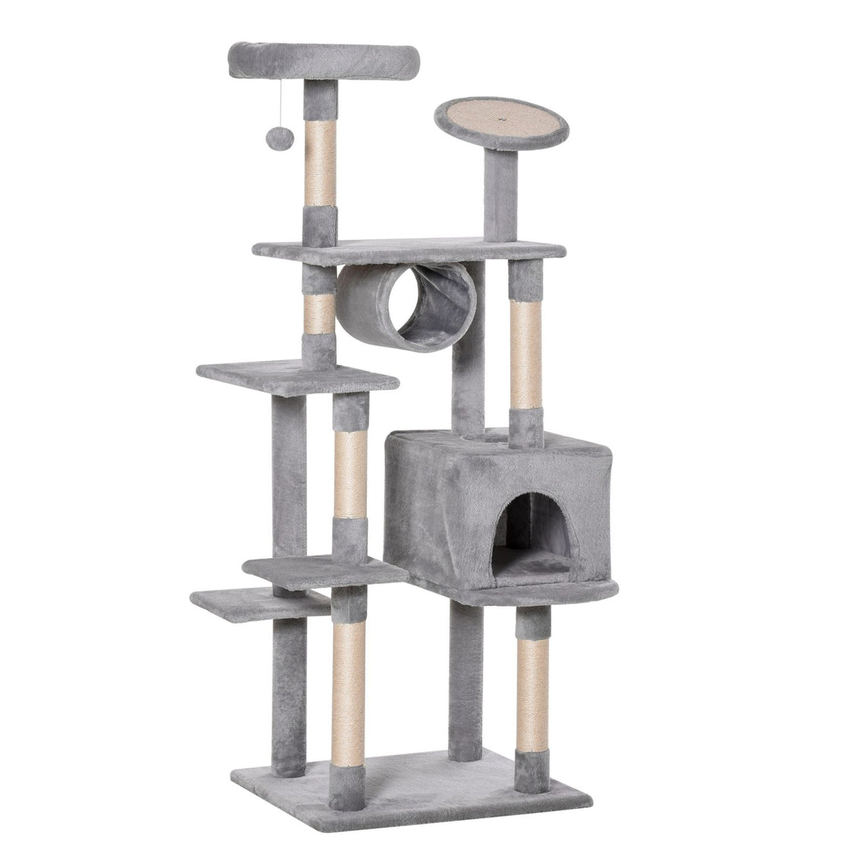 easycomfort easycomfort albero tiragraffi con graffiatoio e trespoli per gattini e gatti adulti di max 4 5kg grigio ean 8054144133966