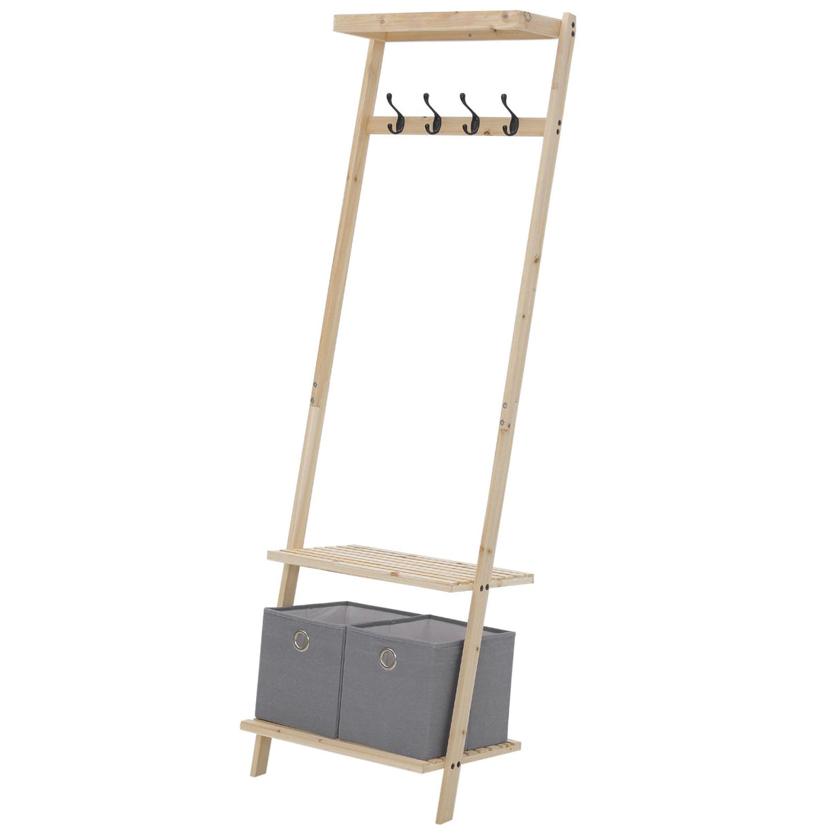 easycomfort easycomfort appendiabiti multifunzione per ingresso e camera da letto legno naturale