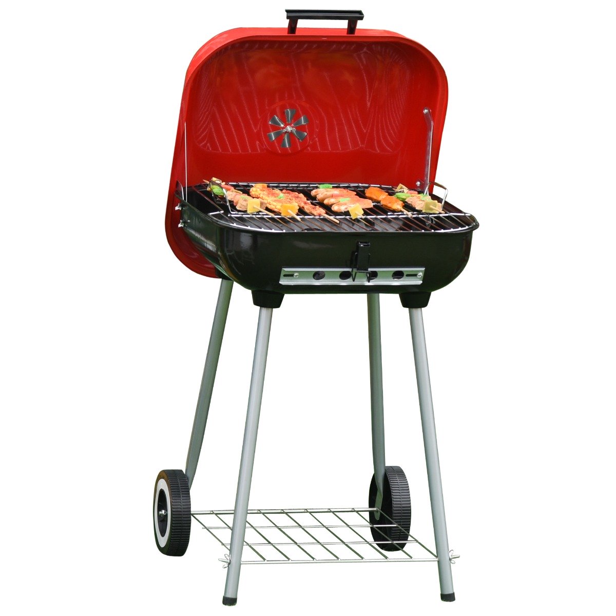 easycomfort easycomfort barbecue a carbonella bbq grill con coperchio e ruote 45x47 5x70cm ean 8054111846141