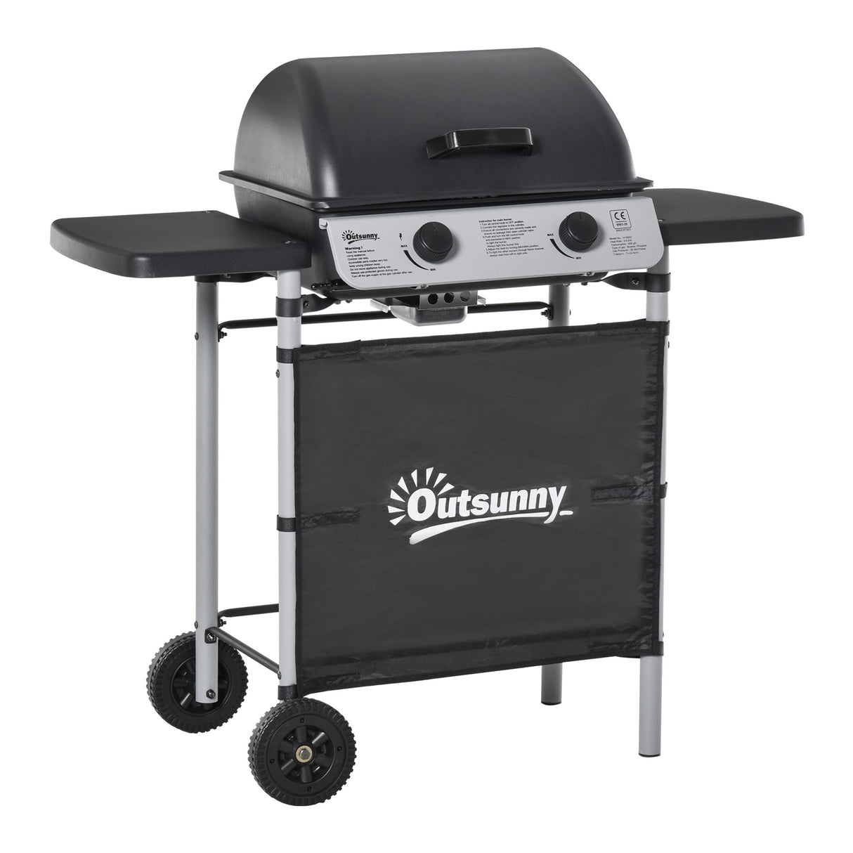 easycomfort easycomfort barbecue a gas con coperchio bruciatori da 5 6kw bbq e ruote 104x49x99cm