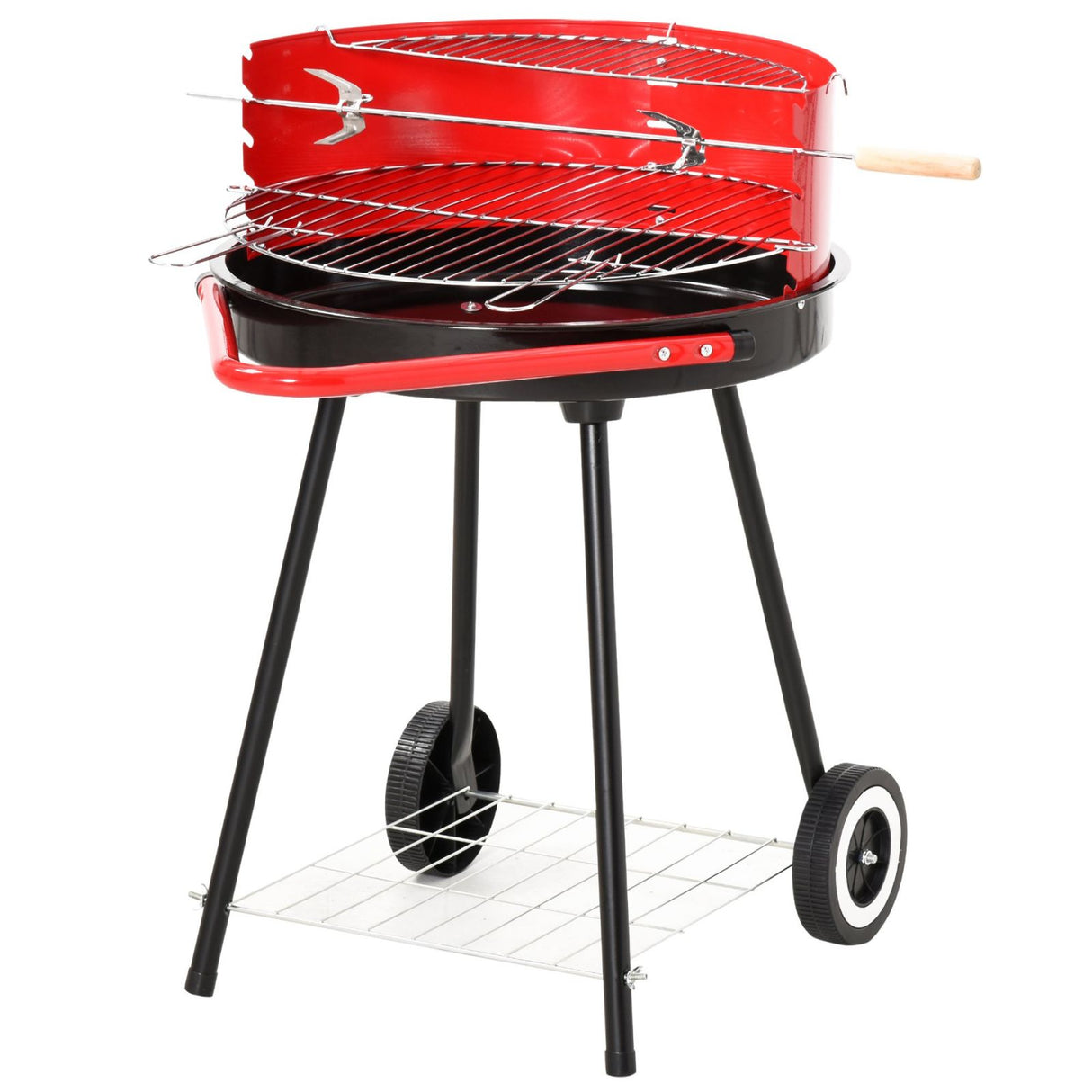 easycomfort easycomfort barbecue grill a carbone altezza regolabile con ruote nero e rosso 67 x 51 x 82 cm ean 8054111844222