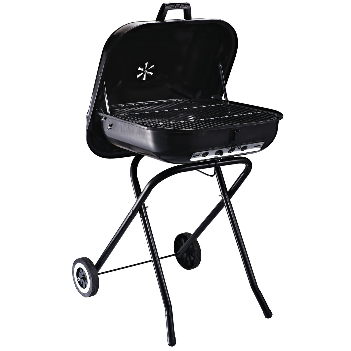 easycomfort easycomfort barbecue in acciaio con coperchio e ruote nero 57x70x86cm ean 8054144133089