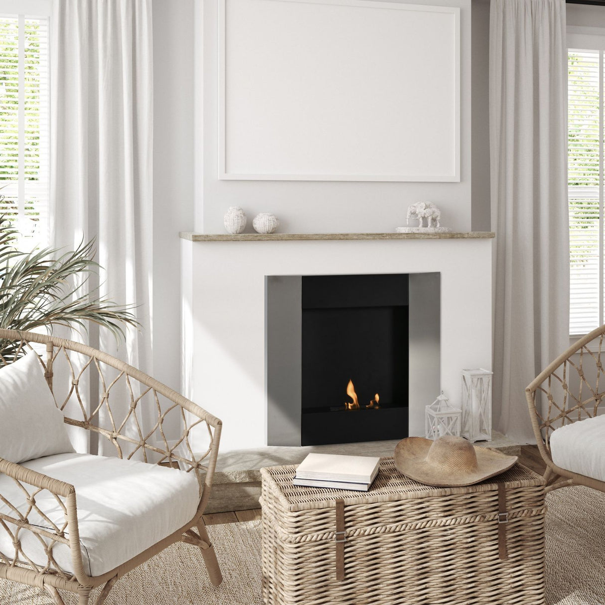 easycomfort easycomfort camino bioetanolo da parete con serbatoio 0 7l e copertura 20m argentonero