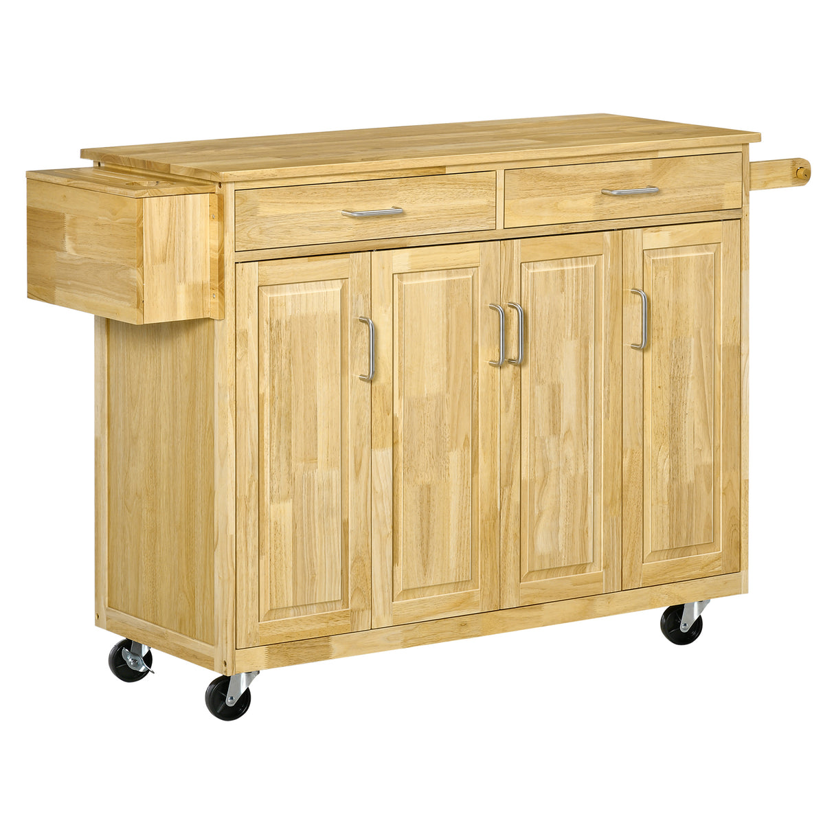 easycomfort easycomfort carrello da cucina in legno con cassetto armadietto e ruote 136x47x915cm