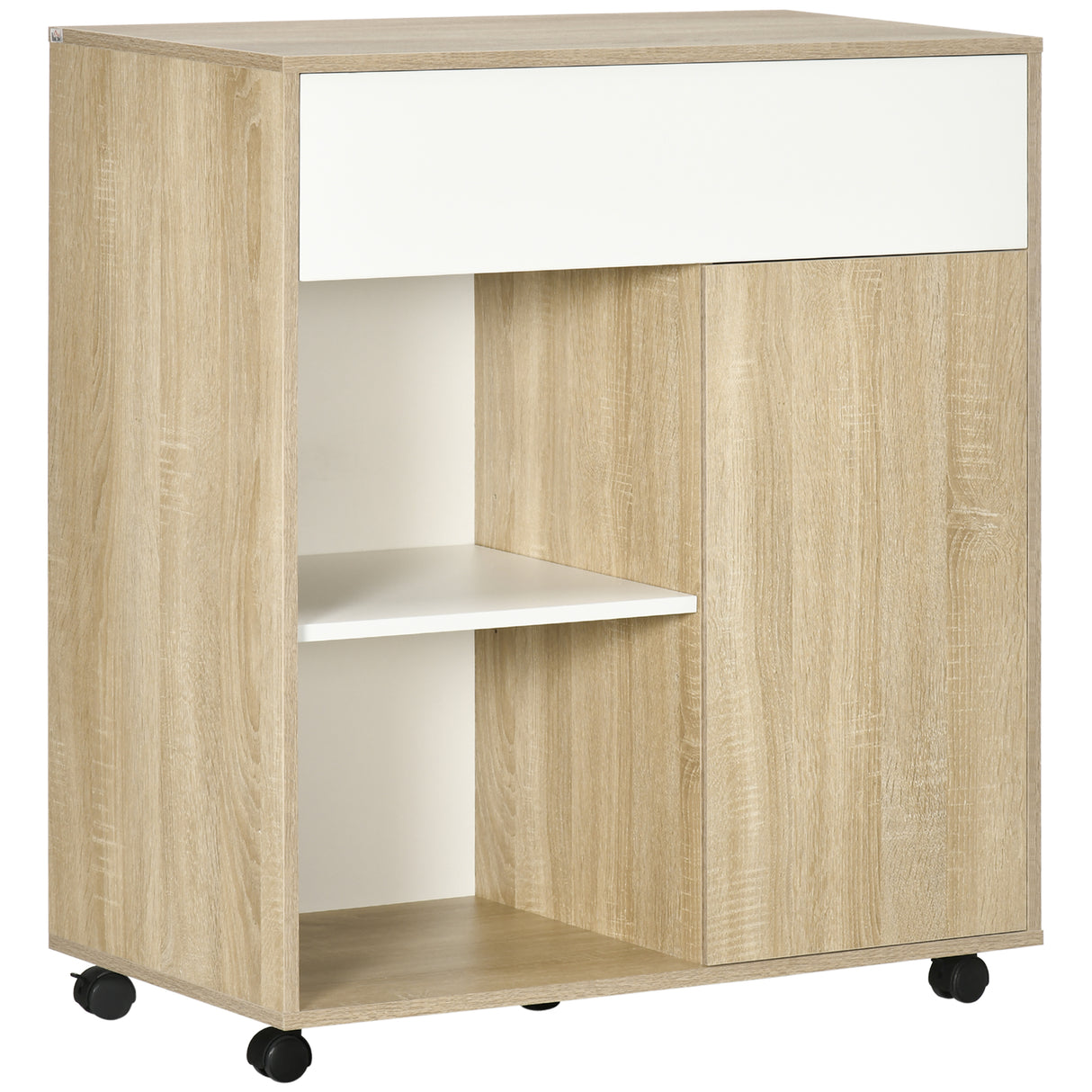 easycomfort easycomfort carrello da cucina in legno con cassetto armadietto e ruote girevoli 81x39 6x90 3cm
