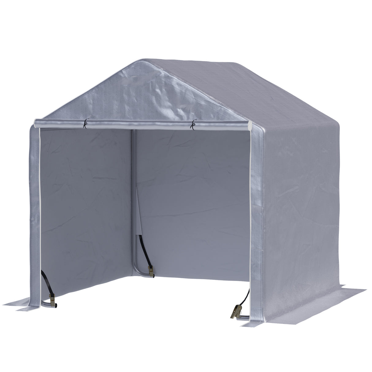 easycomfort easycomfort casetta da giardino e tenda garage 2x2m per auto e bici acciaio e copertura anti uv grigio