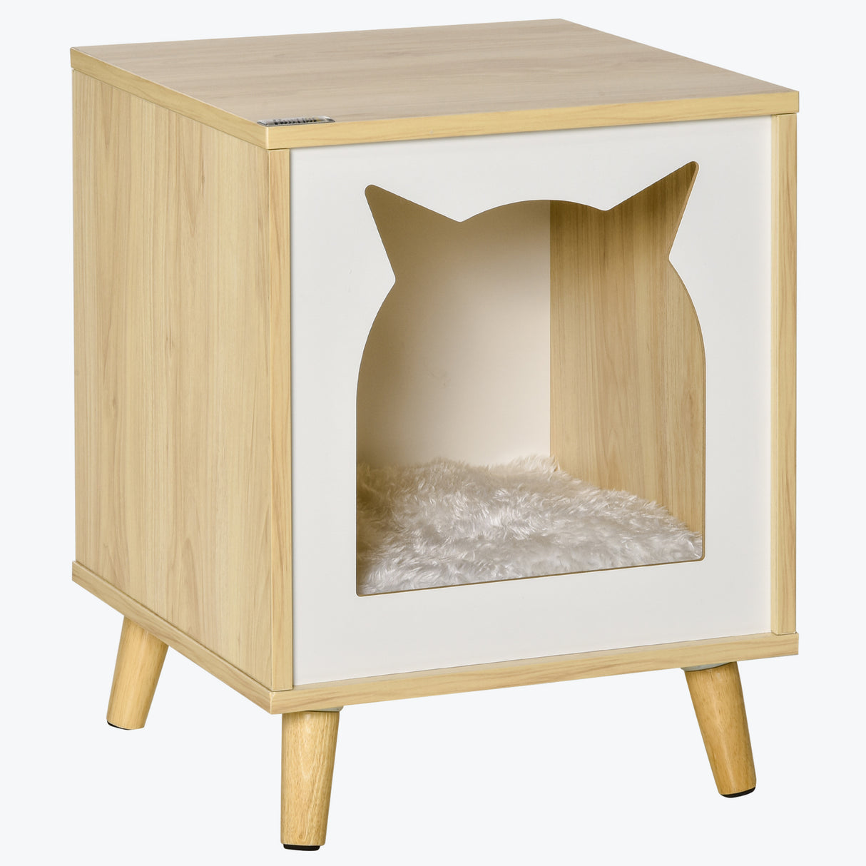 easycomfort easycomfort casetta per gatti 2 in 1 e tavolino cuscino lavabile e gambe in legno 40x40x50cm