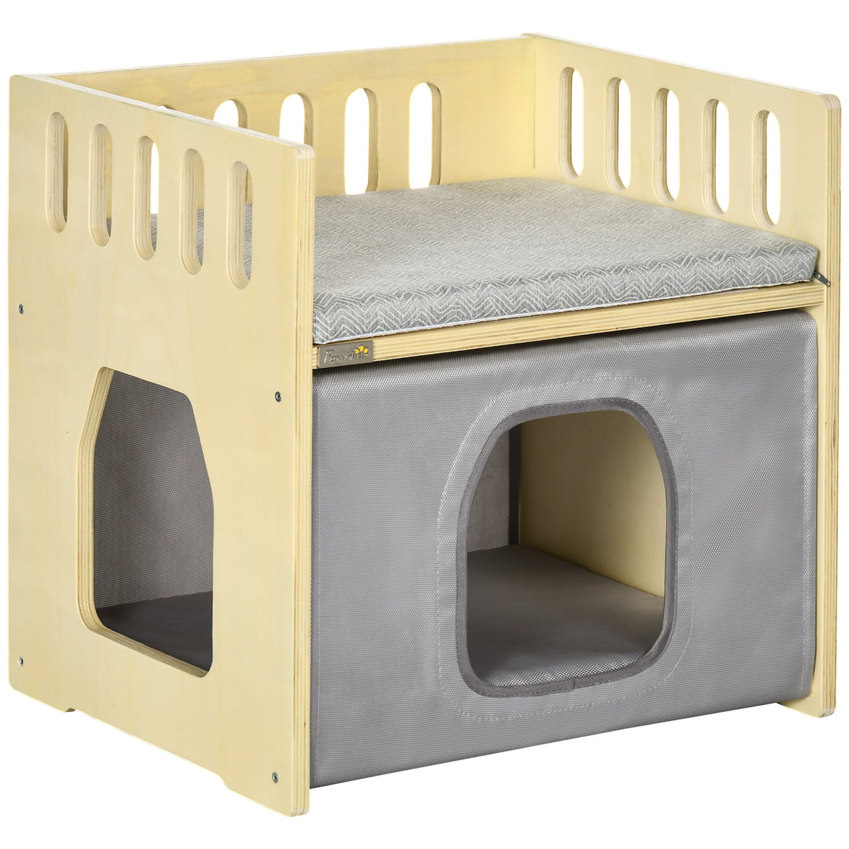 easycomfort easycomfort casetta per gatti a 2 livelli con cuscini rimovibili e guide di sicurezza 48x38x47 cm