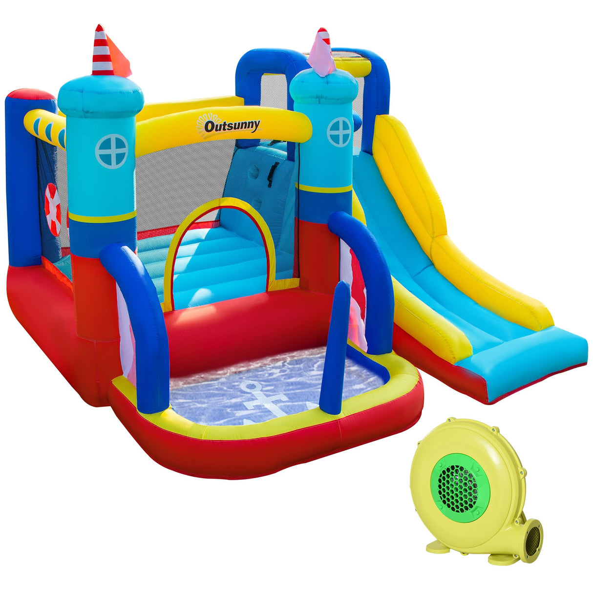 easycomfort easycomfort castello gonfiabile 4 in 1 bimbi 3 8 anni scivolo e piscina 265x260x200cm