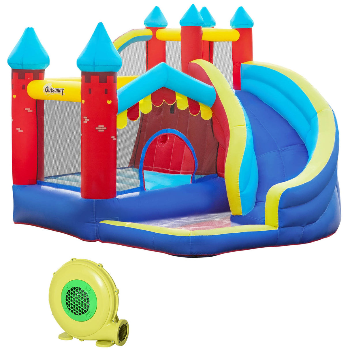 easycomfort easycomfort castello gonfiabile 4 in 1 per bimbi 3 8 anni con scivolo e piscina 290x270x230cm