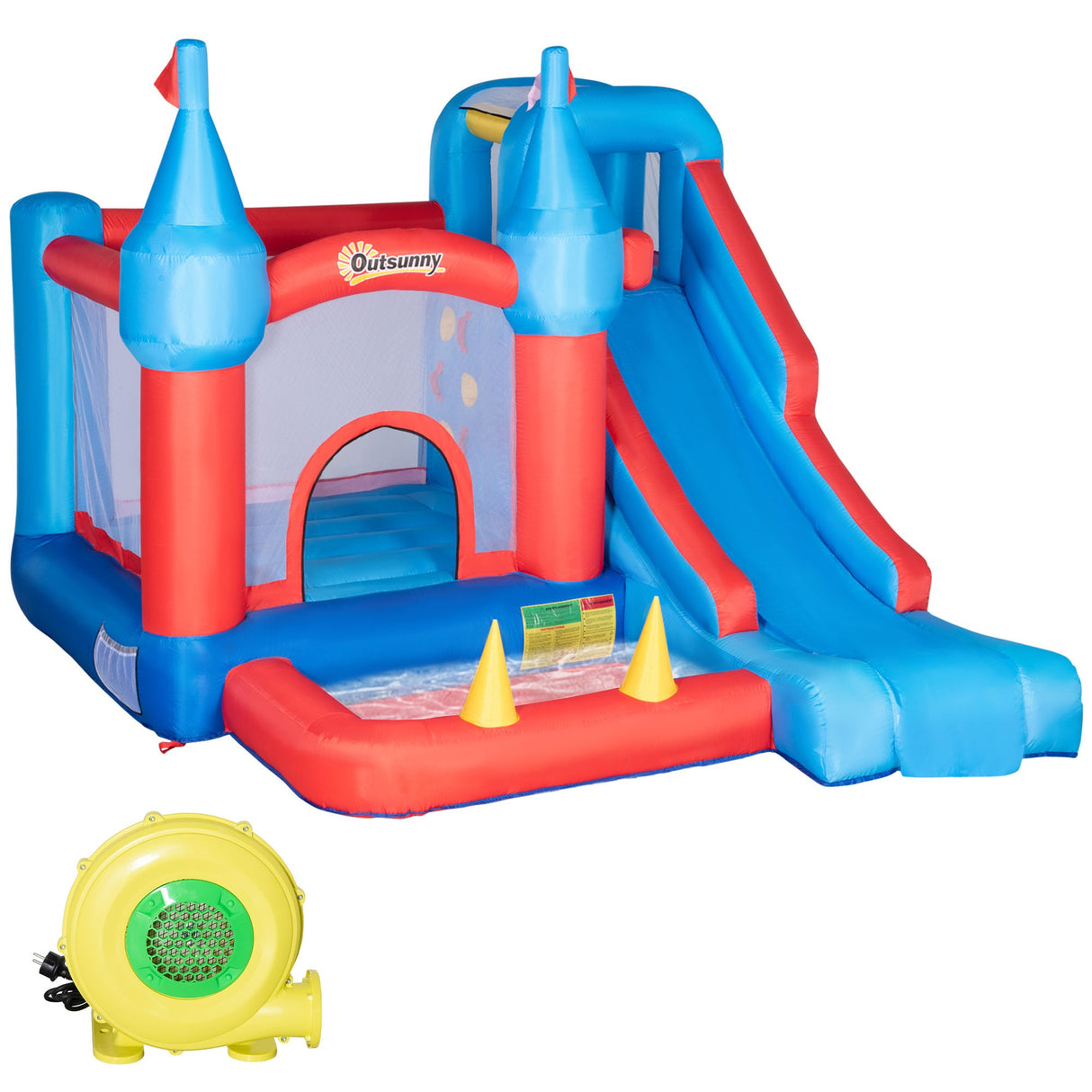 easycomfort easycomfort castello gonfiabile per bambini con scivolo trampolino piscina e parete da arrampicata 333x280x210cm