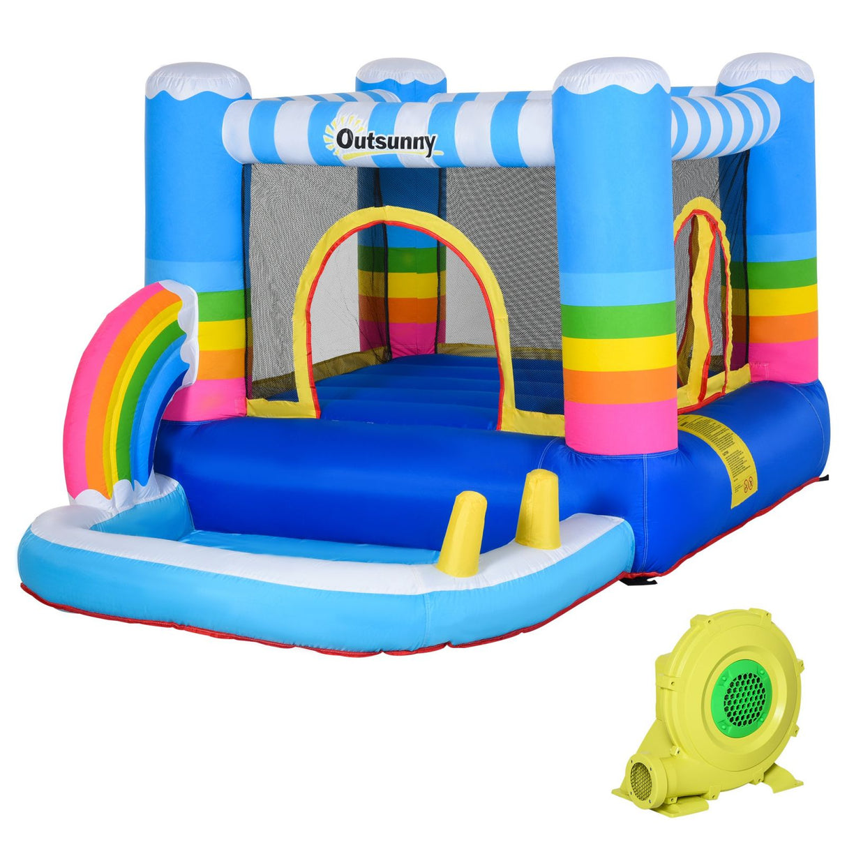 easycomfort easycomfort castello gonfiabile per bambini con trampolino e piscina pompa inclusa ean 8055776914596