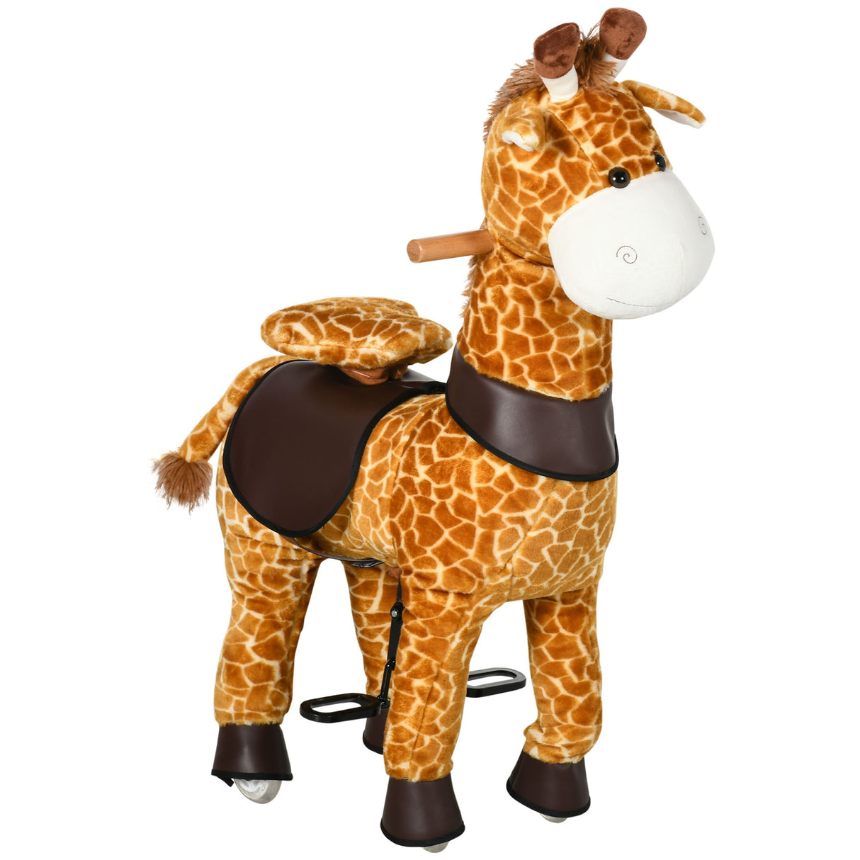 easycomfort easycomfort cavallo a dondolo con ruote a forma di giraffa per bambini da 3 6 anni 70x32x87cm giallo