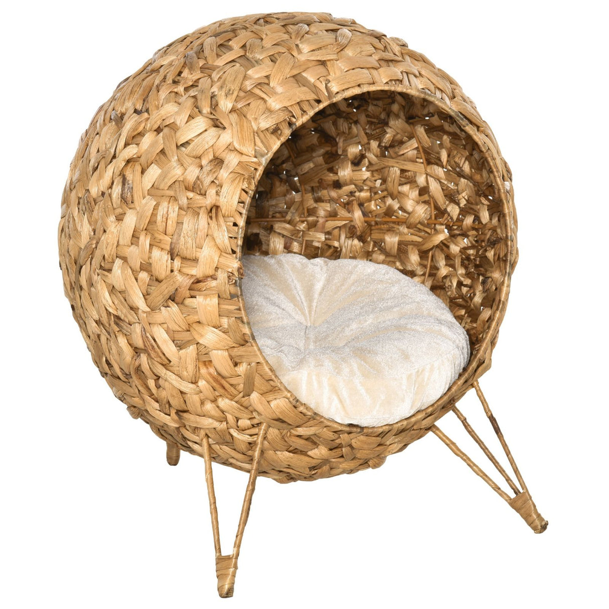 easycomfort easycomfort cesta per gatti in rattan sintetico marrone 52x58cm