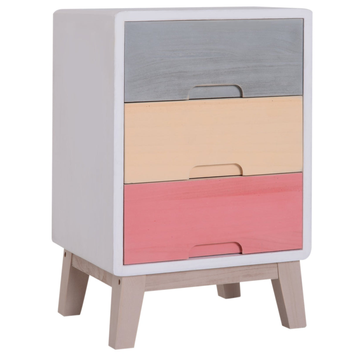 easycomfort easycomfort comodino in legno colorato 3 cassetti 30x34x51cm ean 8054111847155