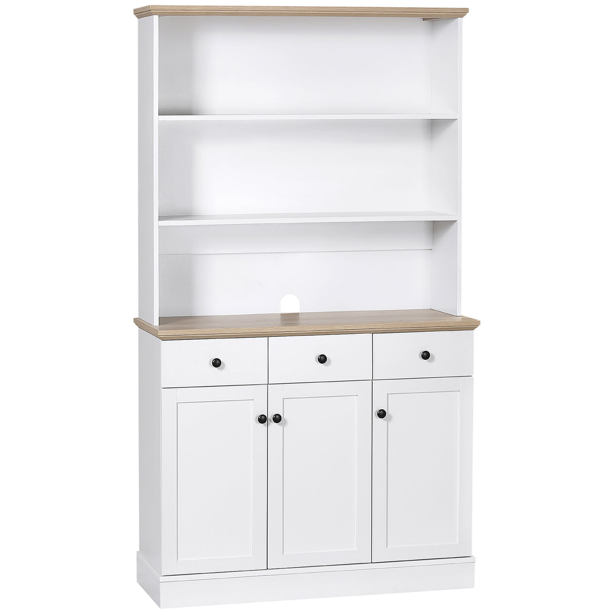 easycomfort easycomfort credenza da cucina in legno bianco con 3 ripiani 3 cassetti e 2 armadietti 101x39x180 5 cm