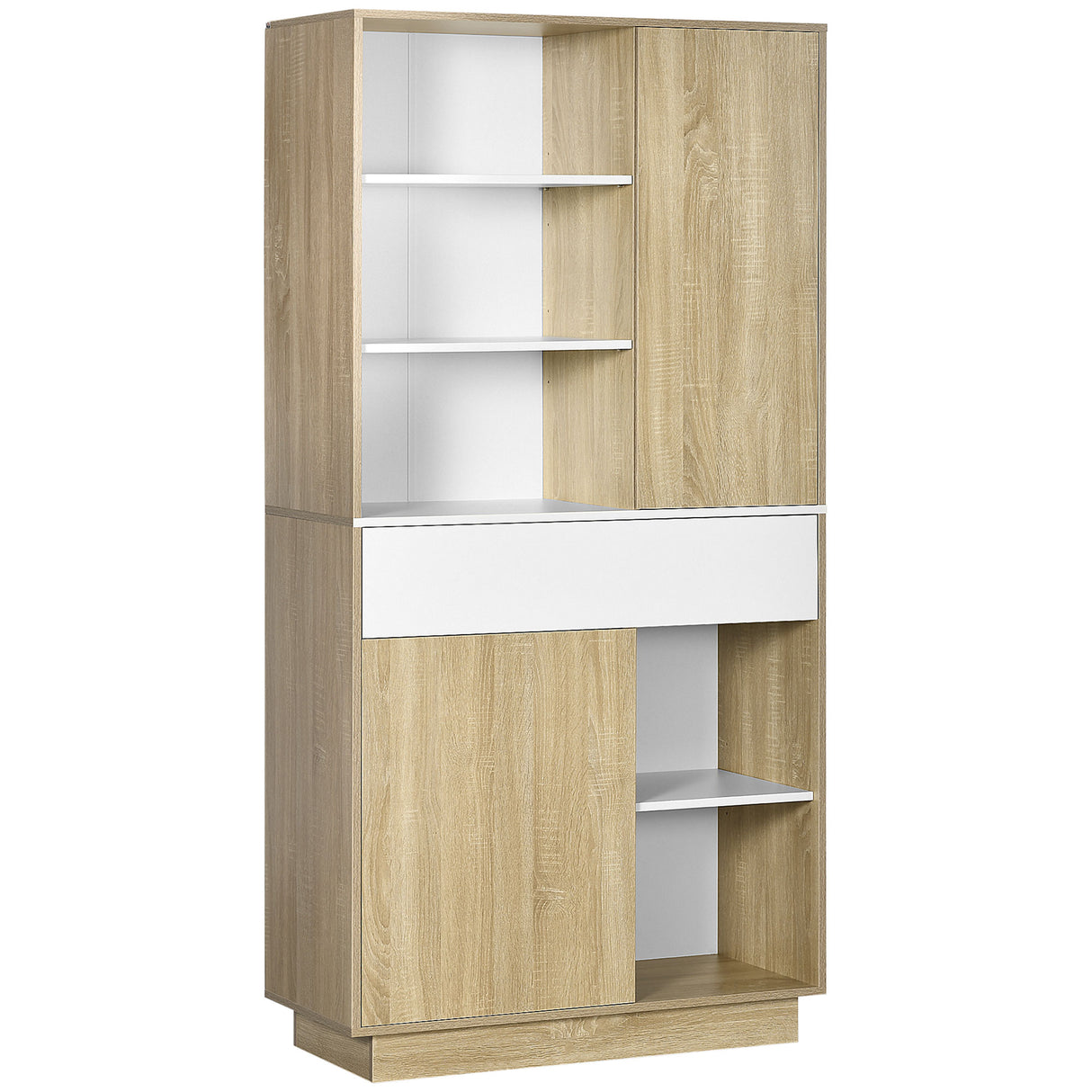easycomfort easycomfort credenza moderna in legno con cassetto e armadietti 89x39 6x180cm legno e bianco