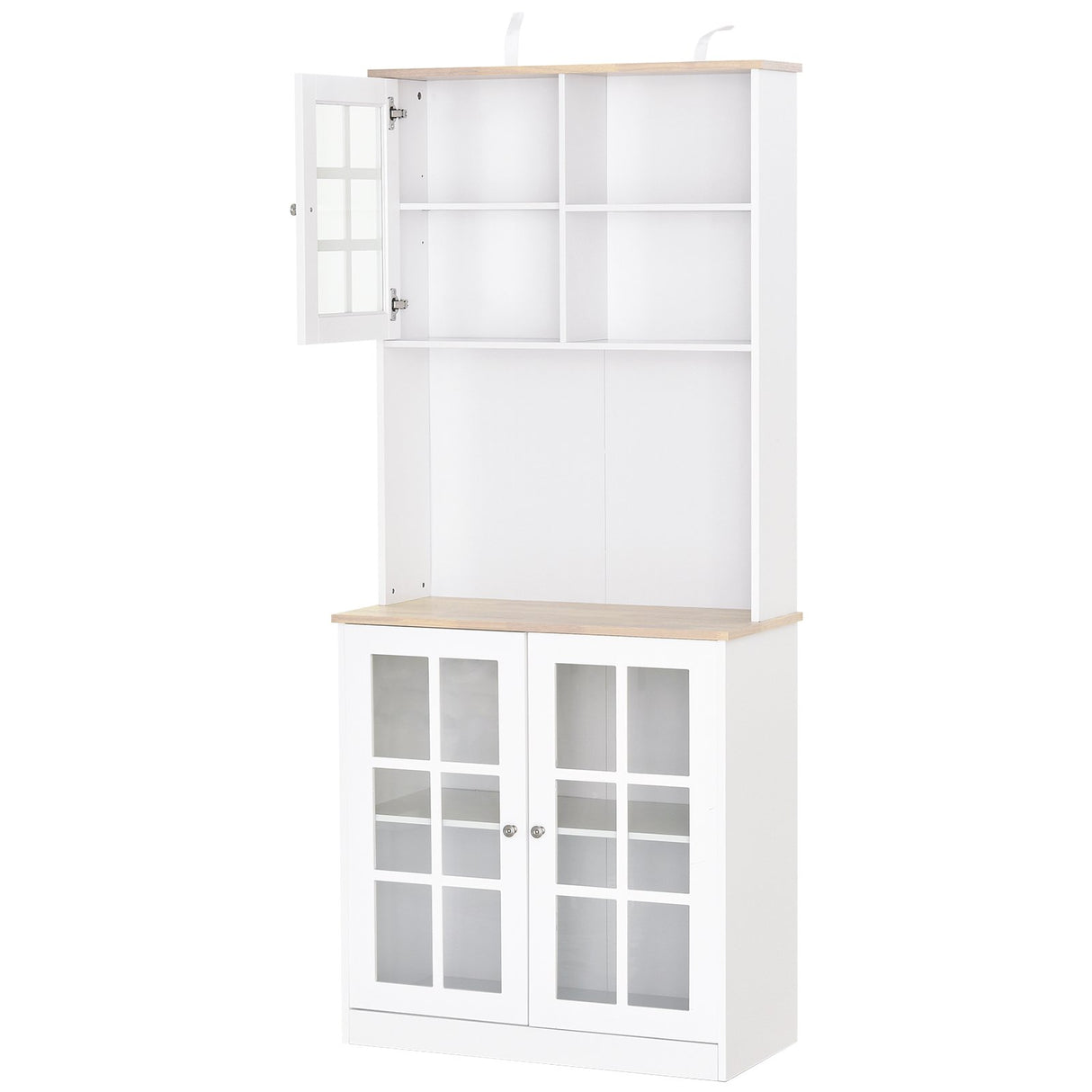 easycomfort easycomfort credenza moderna in legno mdf bianco con 2 vetrinette 80 x 37 x 183 cm ean 8054111844642