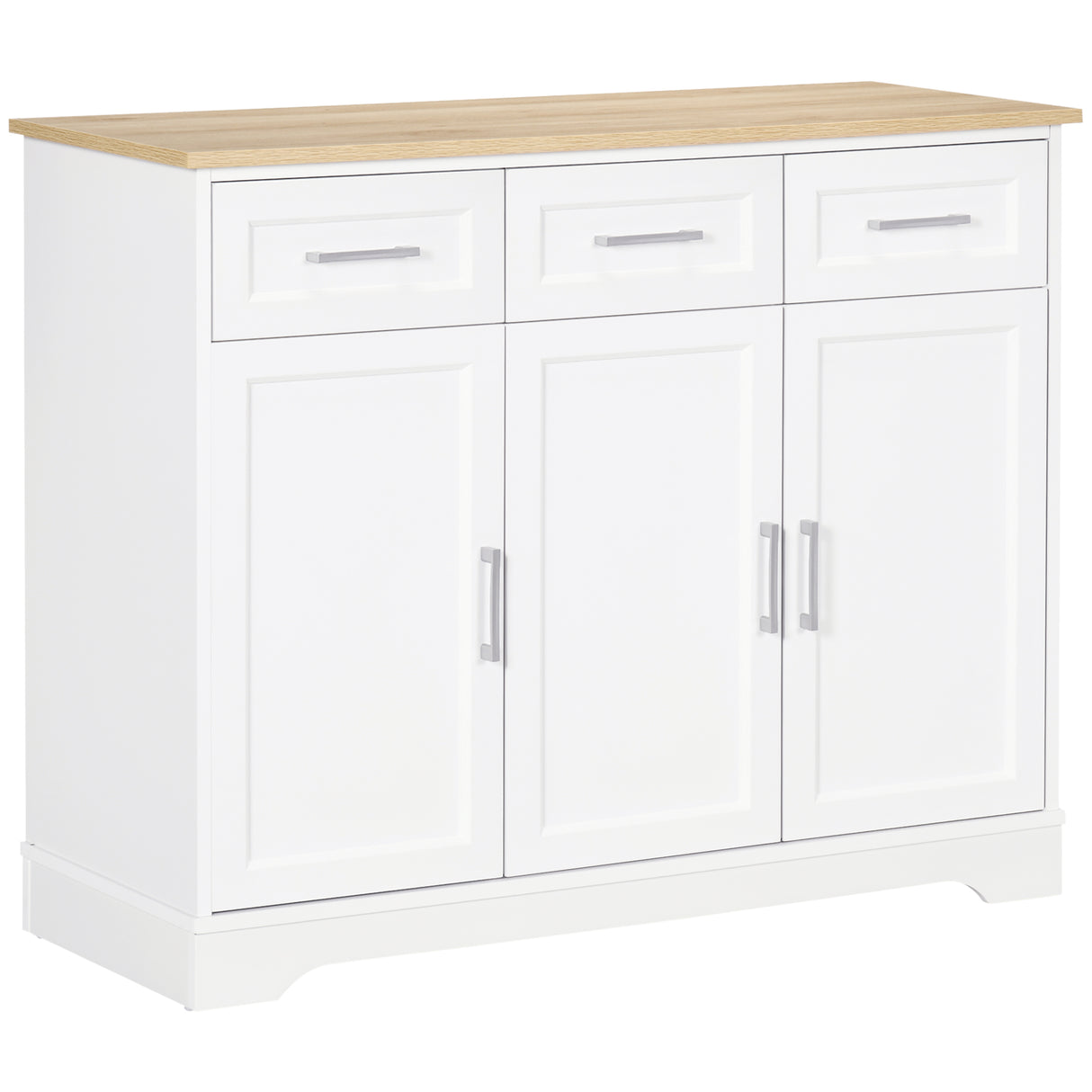 easycomfort easycomfort credenza moderna in mdf e truciolato con ripiano regolabile 3 cassetti e 3 ante 101x39x82 cm bianco
