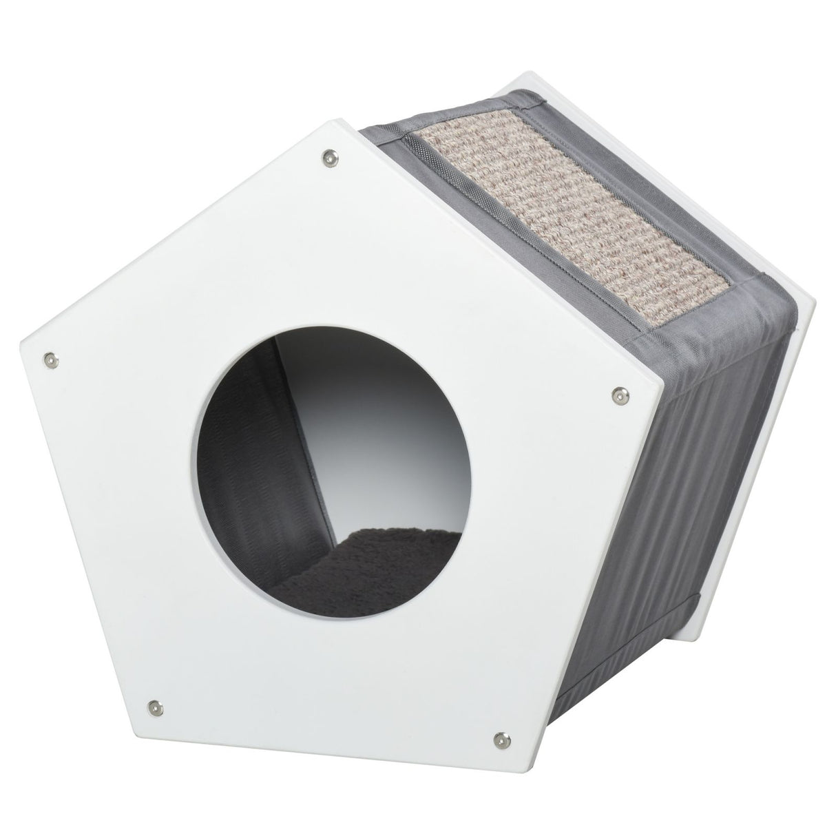 easycomfort easycomfort cuccia per gatti casetta con tiragraffi in sisal e cuscino bianco ean 8054111847100