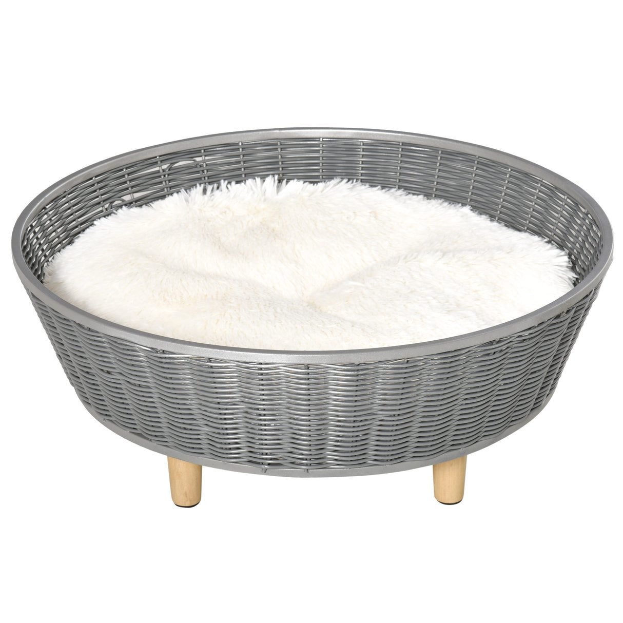 easycomfort easycomfort cuccia per gatti e cani da interno cesta per gatti e cani fino 10kg vimini sintetico grigio