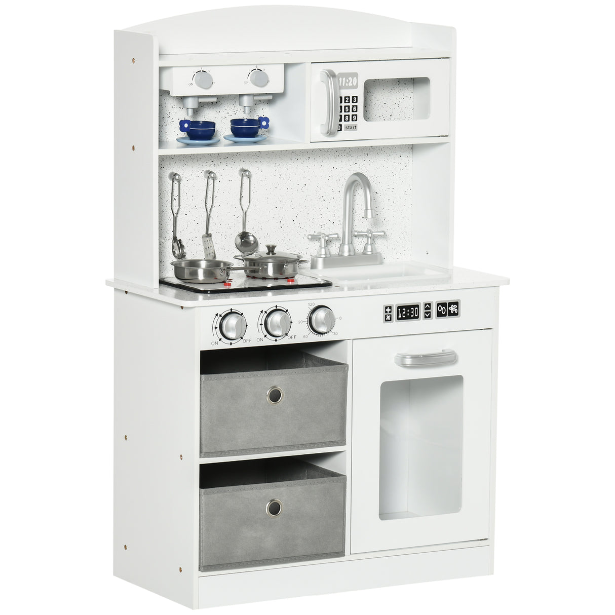 easycomfort easycomfort cucina giocattolo per bambini 3 6 anni con luci e accessori realistici in mdf e pp 60 1x31 7x92 9 cm bianca