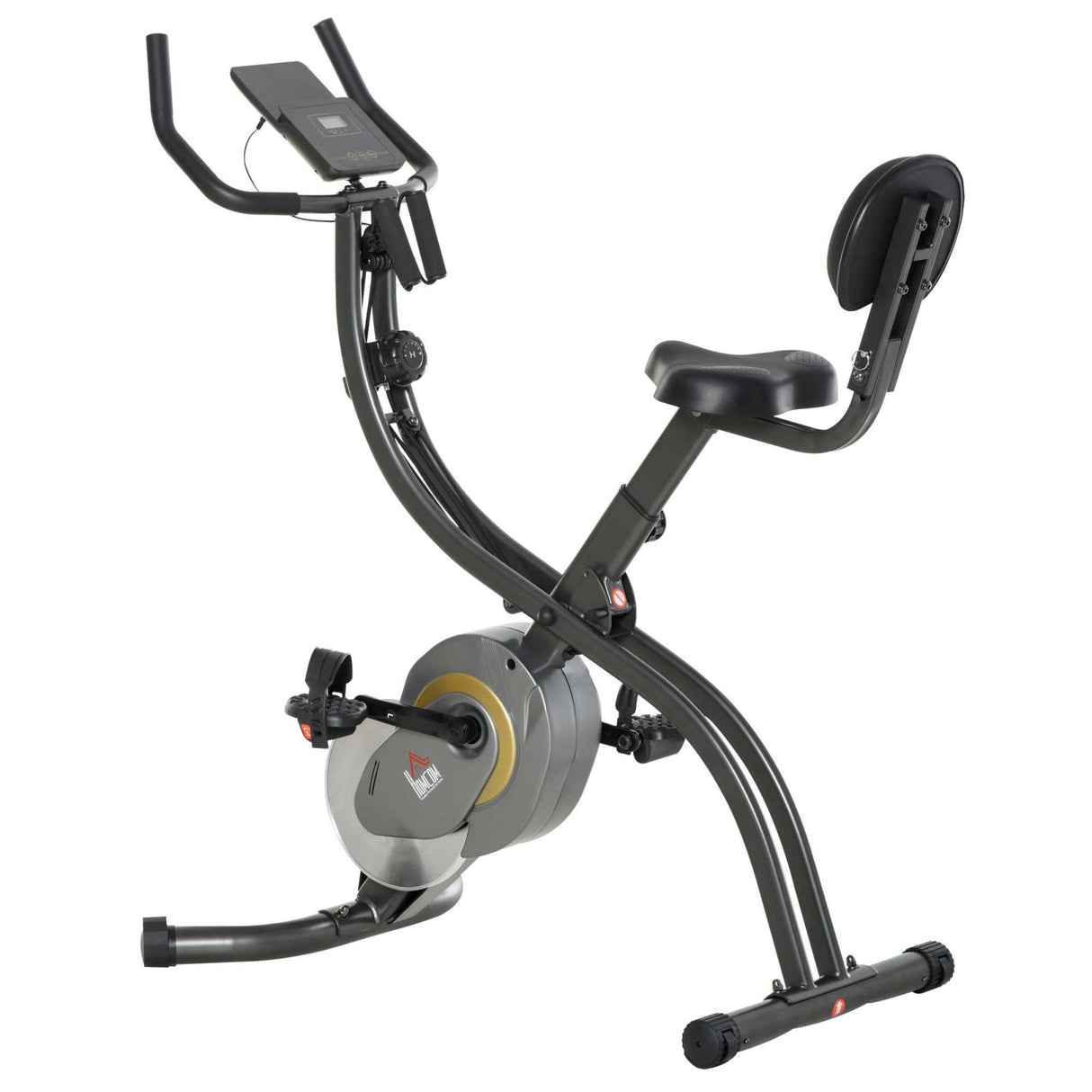 easycomfort easycomfort cyclette pieghevole resistenza regolabile su 16 livelli elastici per braccia e schermo lcd volano 6kg 113x65x120cm nero grigio