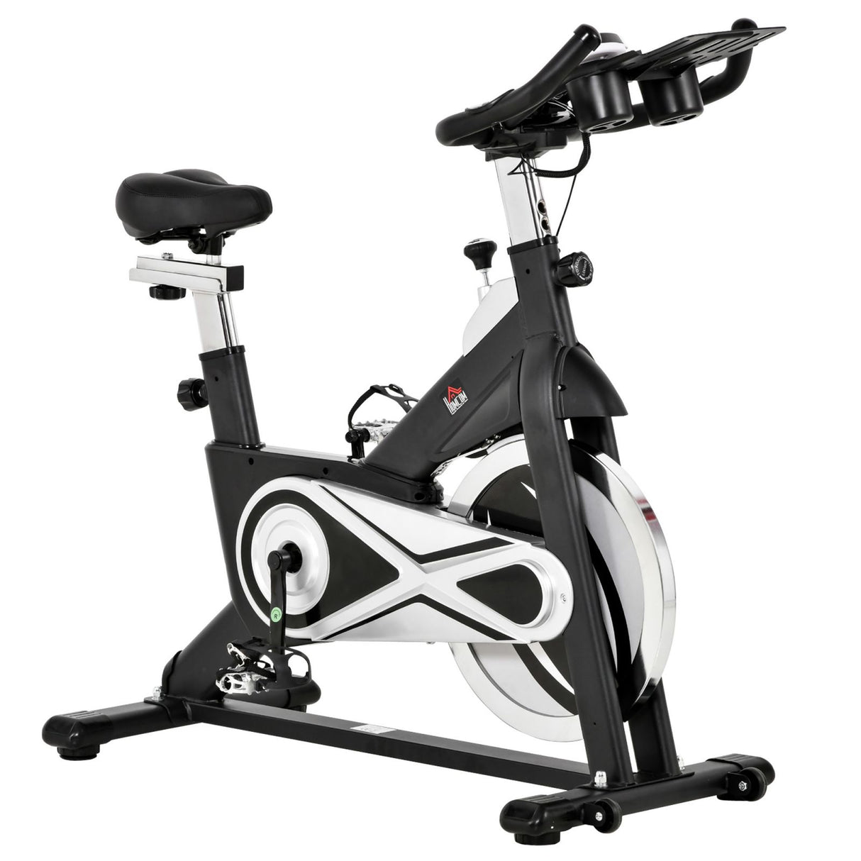 easycomfort easycomfort cyclette spin bike con volano 18kgaltezza e resistenza regolabile con supporto per cellulare e display lcd nero