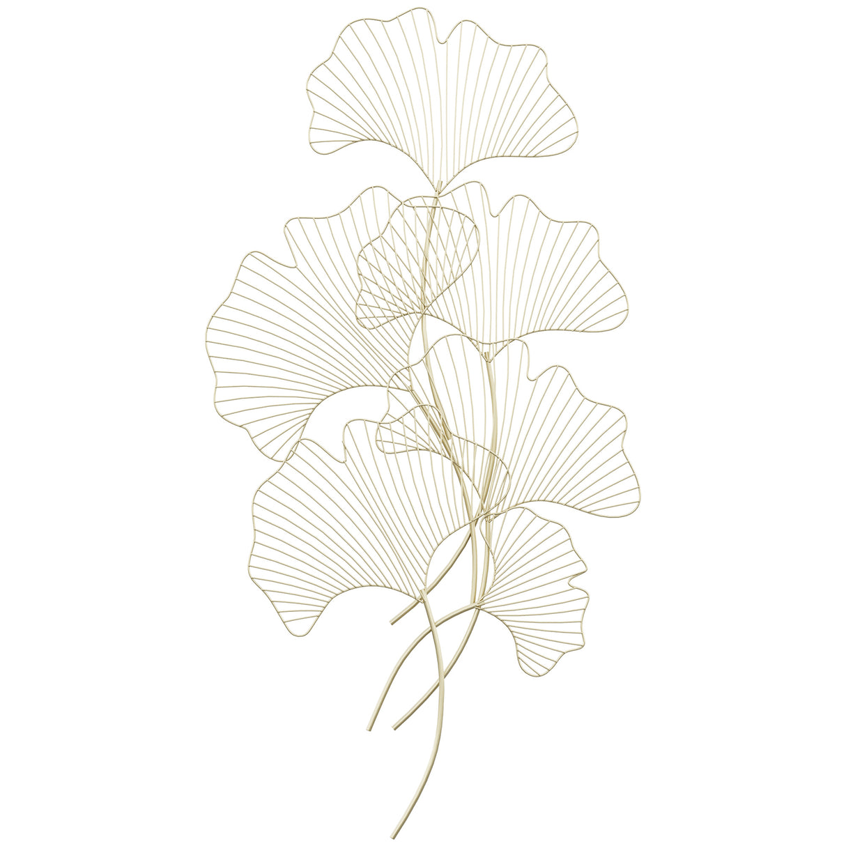 easycomfort easycomfort decorazione murale 3d in metallo wall art dorata a forma di foglia di ginkgo 51 x 94 5cm