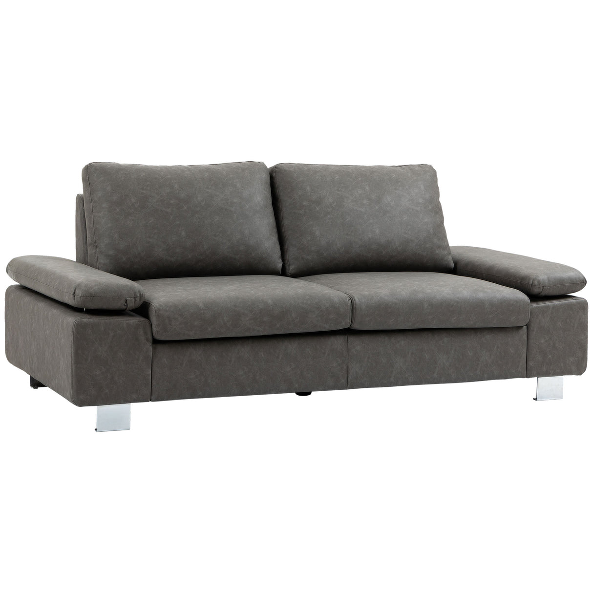 easycomfort easycomfort divano 2 posti da salotto e ufficio salvaspazio con seduta imbottita e braccioli regolabili 200x88x86 cm grigio