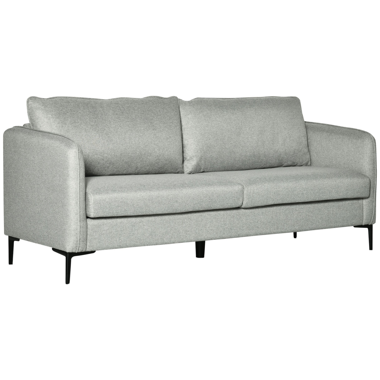 easycomfort easycomfort divano 3 posti in tessuto grigio con 5 piedini e doghe 193x78x71cm